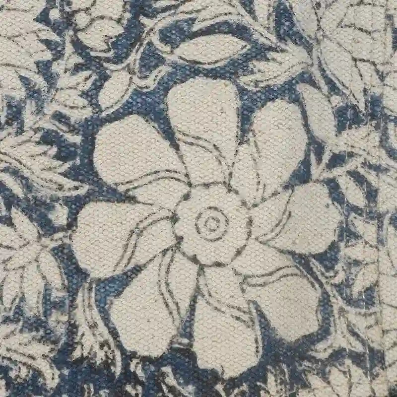 Chaise papillon de type sling d'extérieur en similicuir à motif floral bleu et blanc