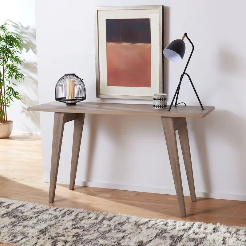 SAFAVIEH Darla Oak Console - 59 x 17.6 x 32.3 - 59Wx18Dx32H