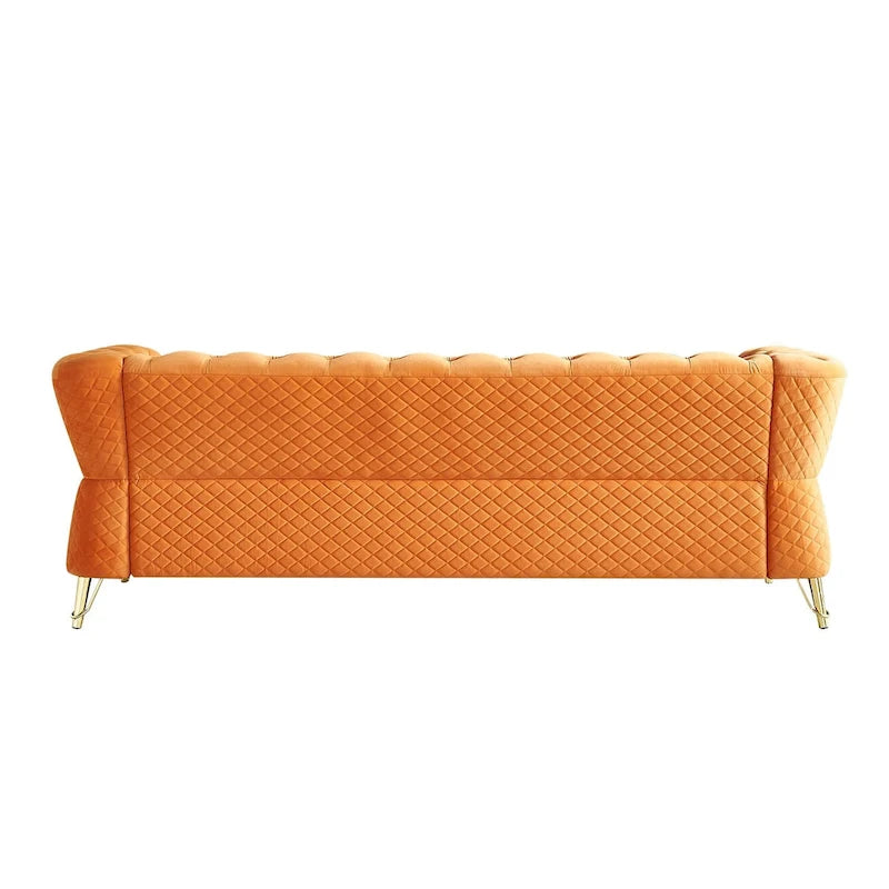 Canapé moderne capitonné en velours 222 cm pour salon