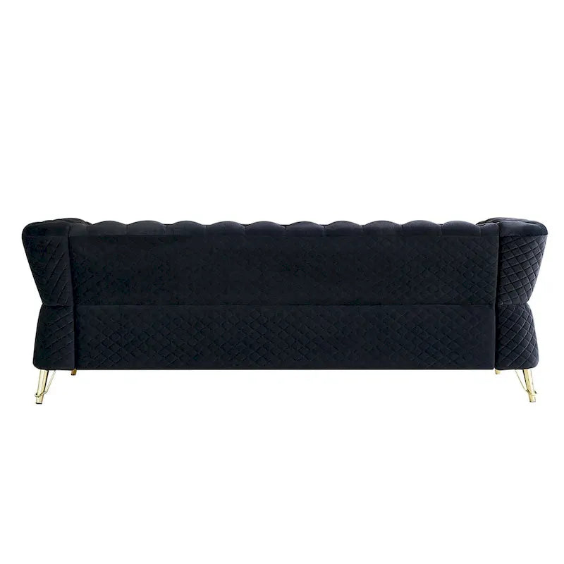 Canapé moderne capitonné en velours 222 cm pour salon