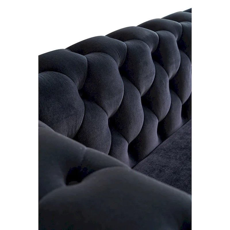 Canapé moderne capitonné en velours 222 cm pour salon