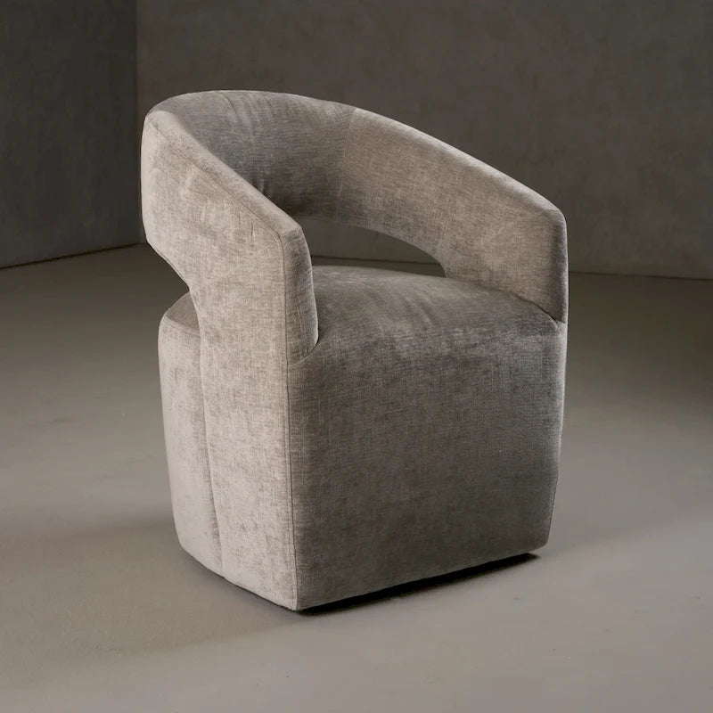 Chaise de salle à manger/chaise décorative en tissu gris moderne