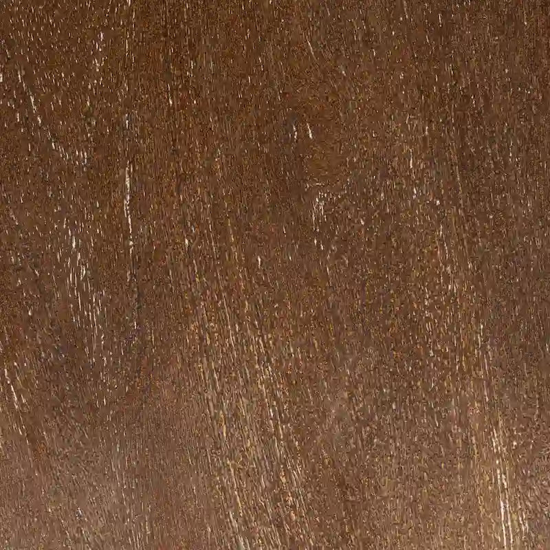 Table ronde en bois de manguier avec 2 étagères en cannage / Table de chevet