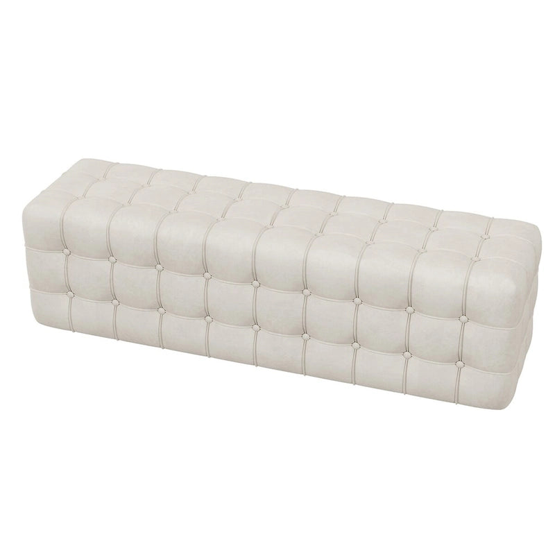 Pouf rectangulaire entièrement recouvert de velours, Repose-pieds