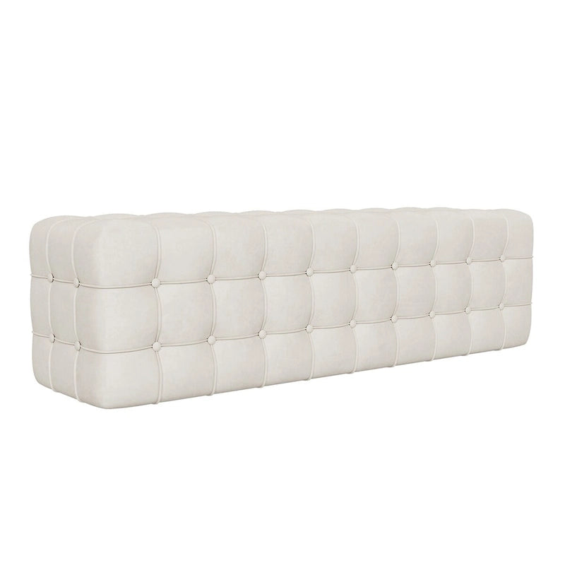 Pouf rectangulaire entièrement recouvert de velours, Repose-pieds