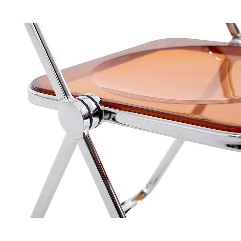 Chaise pliante transparente jaune Chaise en plastique PC Siège de salon