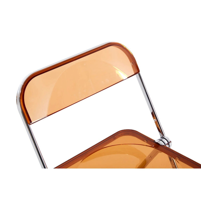 Chaise pliante transparente jaune Chaise en plastique PC Siège de salon