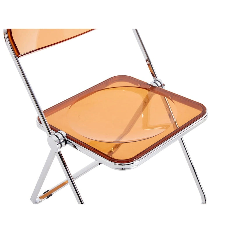 Chaise pliante transparente jaune Chaise en plastique PC Siège de salon