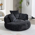 Pouf Chenille Confortable et Durable avec Dossier Haut