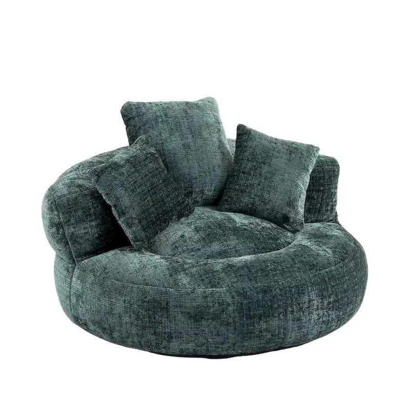 Pouf Chenille Confortable et Durable avec Dossier Haut