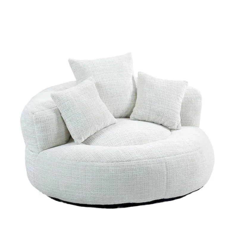 Pouf Chenille Confortable et Durable avec Dossier Haut