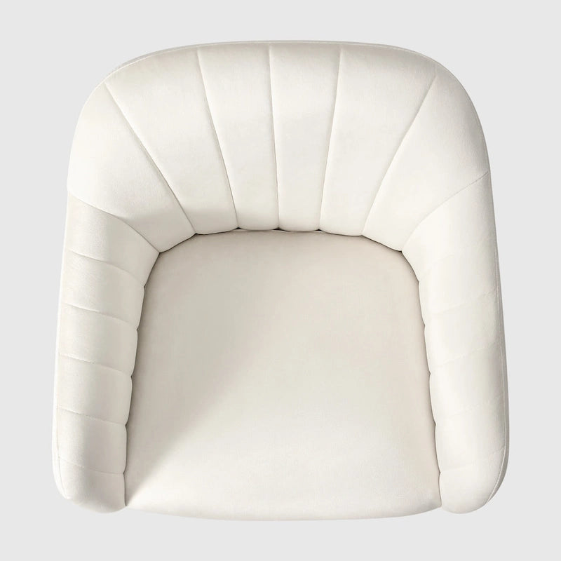 Chaise de bureau pivotante en velours capitonnée et réglable en hauteur avec piètement doré