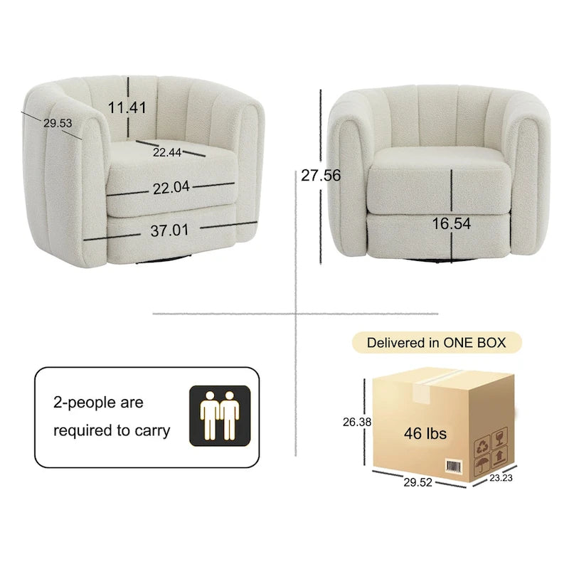 Fauteuil d'appoint pivotant Teddy Barrel