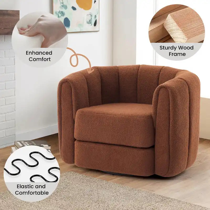 Fauteuil d'appoint pivotant Teddy Barrel
