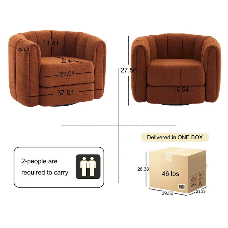 Fauteuil d'appoint pivotant Teddy Barrel