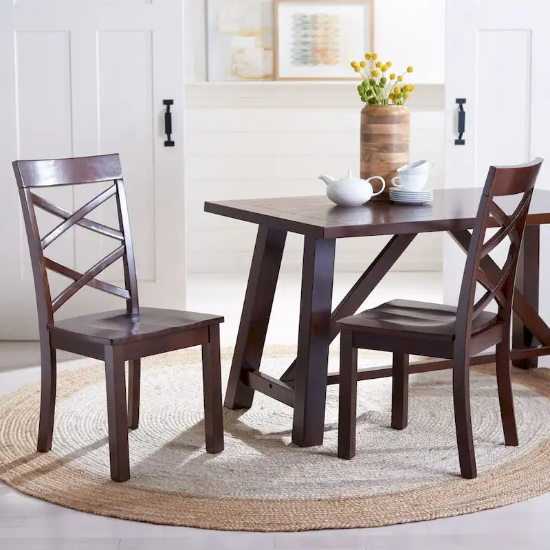 Table à manger rectangulaire marron - 57 L x 36 P x 30 H - 57Lx36Px30H