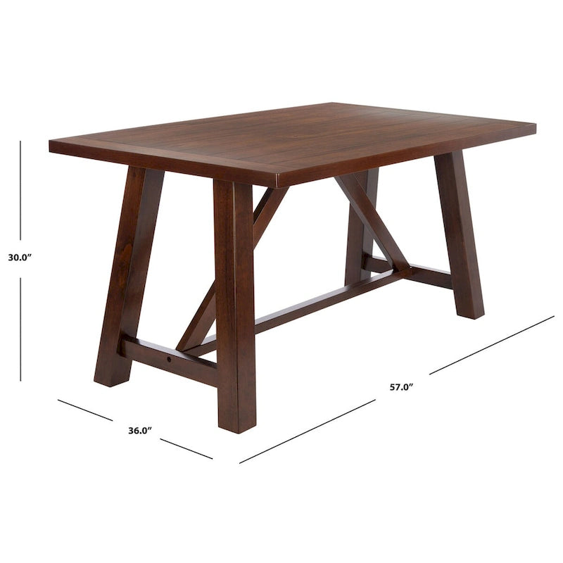 Table à manger rectangulaire marron - 57 L x 36 P x 30 H - 57Lx36Px30H